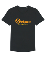 Bucharest The City Of Rich Bitcoin Tricou mânecă scurtă guler larg Bărbat Skater