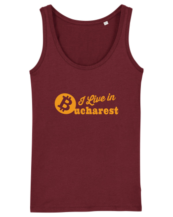 I Live in Bucharest Bitcoin Burgundy