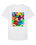 Gaming Tricou mânecă scurtă guler larg Bărbat Skater
