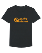 My City Bucharest Bitcoin Tricou mânecă scurtă guler larg Bărbat Skater