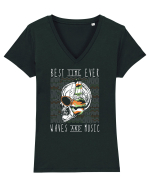Waves And Music Tricou mânecă scurtă guler V Damă Evoker