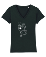 Universul in privire Tricou mânecă scurtă guler V Damă Evoker