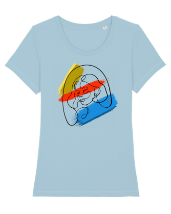 Girl in color Sky Blue