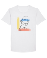 Abstract color Tricou mânecă scurtă guler larg Bărbat Skater