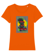 Antic modern sculpture Tricou mânecă scurtă guler larg fitted Damă Expresser
