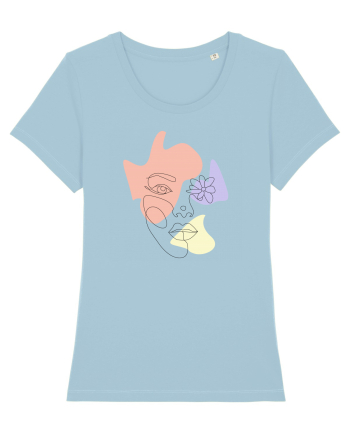Simple face Sky Blue