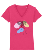 In flowers Tricou mânecă scurtă guler V Damă Evoker