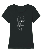 No black Tricou mânecă scurtă guler larg fitted Damă Expresser