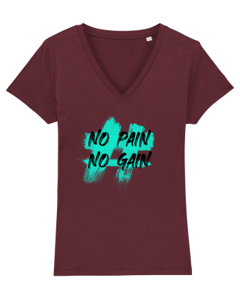 No pain No gain Burgundy
