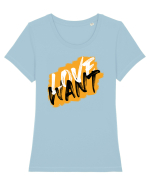 Want love Tricou mânecă scurtă guler larg fitted Damă Expresser