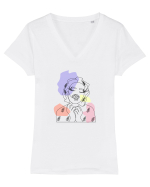 In nature Tricou mânecă scurtă guler V Damă Evoker