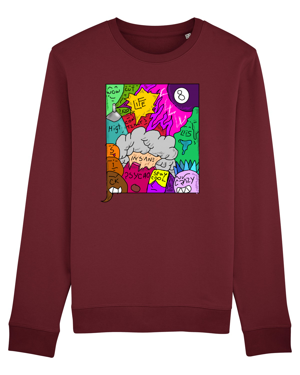 Bluză mânecă lungă Unisex Rise Burgundy