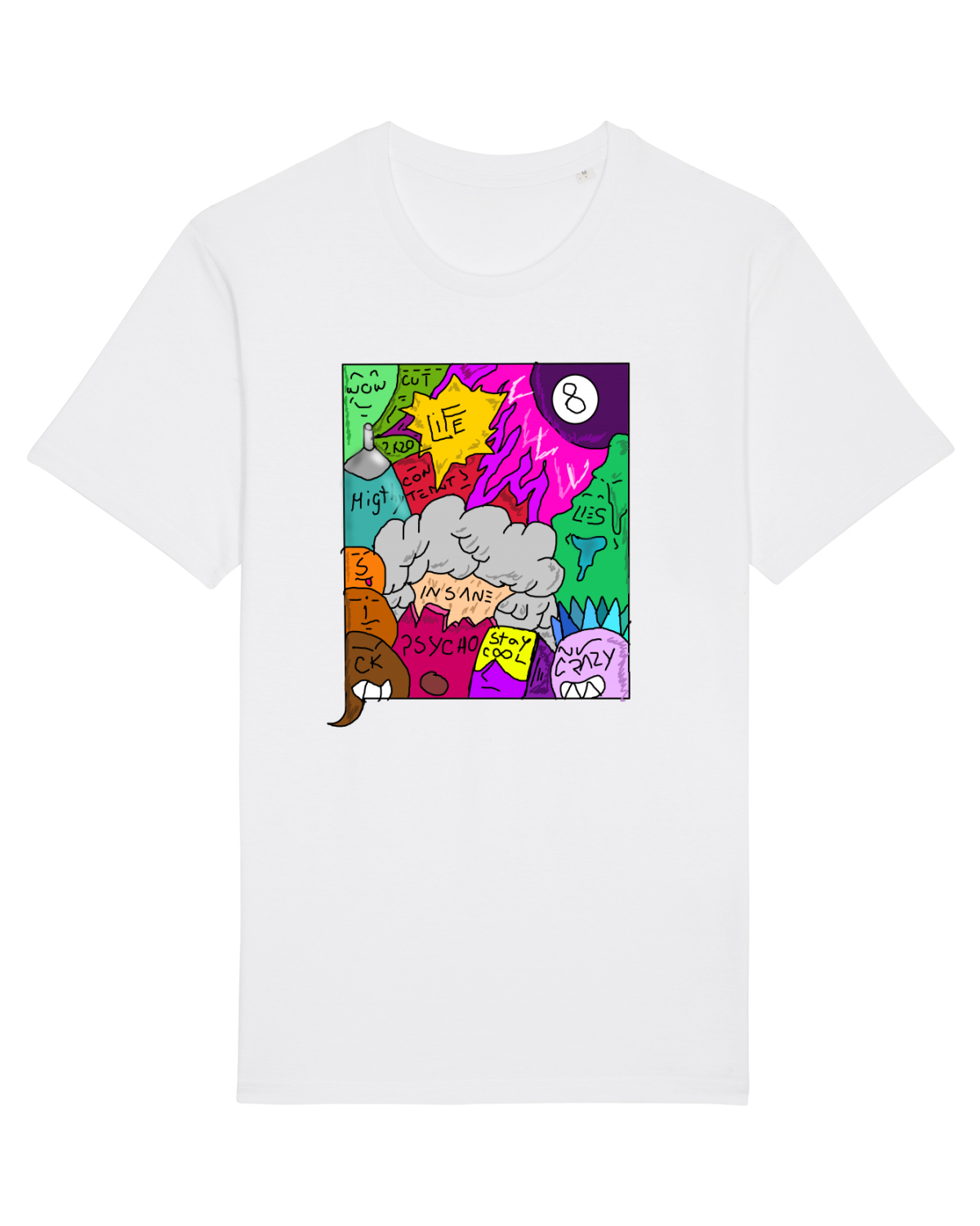 Tricou mânecă scurtă Unisex Rocker White