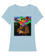 MonaDoodle Tricou mânecă scurtă guler larg fitted Damă Expresser