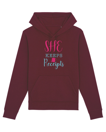 She keeps Receipts Burgundy