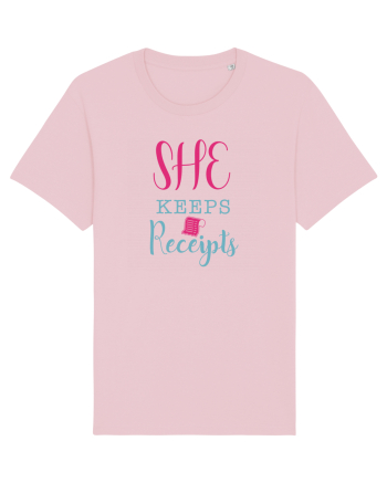 She keeps Receipts Cotton Pink