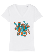 Îmbârligare Tricou mânecă scurtă guler V Damă Evoker