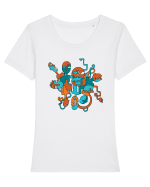 Îmbârligare Tricou mânecă scurtă guler larg fitted Damă Expresser