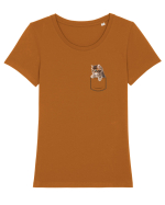 Pocket kitten 2  Tricou mânecă scurtă guler larg fitted Damă Expresser