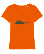 Save our mother NATURE! Tricou mânecă scurtă guler larg fitted Damă Expresser