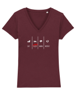 Eat Sleep Work Repeat Tricou mânecă scurtă guler V Damă Evoker