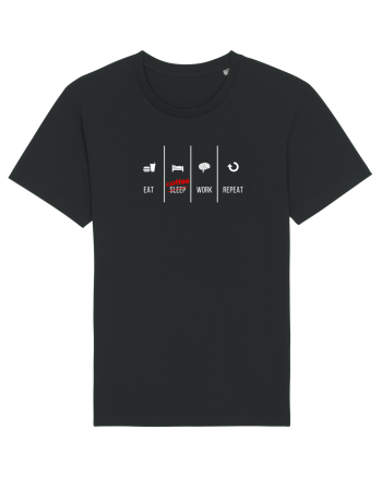 Eat Sleep Work Repeat Black