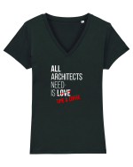 Arhitects need coffee Tricou mânecă scurtă guler V Damă Evoker