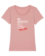 Arhitects need coffee Tricou mânecă scurtă guler larg fitted Damă Expresser