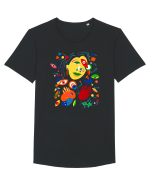 Abstract Tricou mânecă scurtă guler larg Bărbat Skater