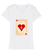 As de rosu Tricou mânecă scurtă guler V Damă Evoker
