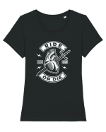 RIDE or DIE Tricou mânecă scurtă guler larg fitted Damă Expresser