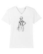 Tron Girl Tricou mânecă scurtă guler V Bărbat Presenter
