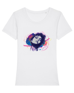 Ganduri colorate Tricou mânecă scurtă guler larg fitted Damă Expresser