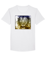 Leu Tricou mânecă scurtă guler larg Bărbat Skater