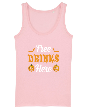 Free Drinks Here Cotton Pink