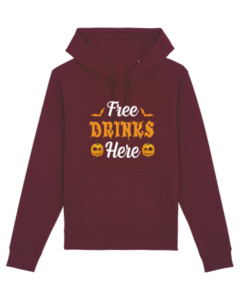 Free Drinks Here Burgundy