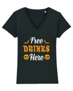 Free Drinks Here Tricou mânecă scurtă guler V Damă Evoker