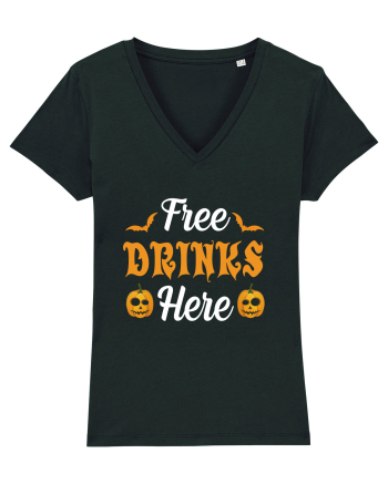Free Drinks Here Black