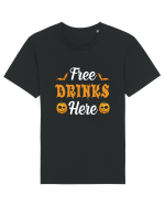 Free Drinks Here Tricou mânecă scurtă Unisex Rocker