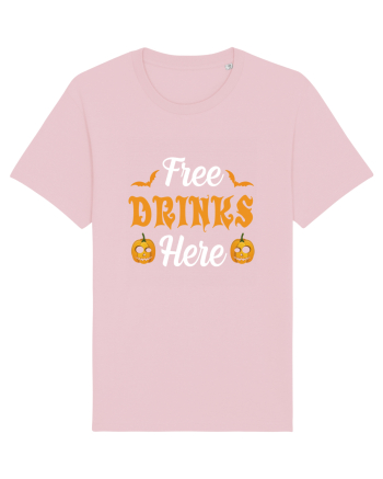 Free Drinks Here Cotton Pink