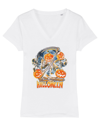 Halloween Crow Pumpkin White