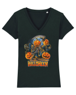 Halloween Crow Pumpkin Tricou mânecă scurtă guler V Damă Evoker