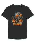 Halloween Crow Pumpkin Tricou mânecă scurtă guler larg Bărbat Skater