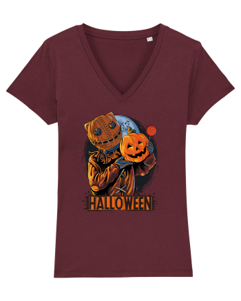 Halloween Pumpkin Head Burgundy