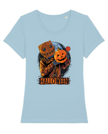 Halloween Pumpkin Head Sky Blue