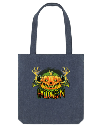 Pumpkin Halloween Bat Midnight Blue