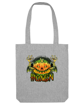 Pumpkin Halloween Bat Heather Grey
