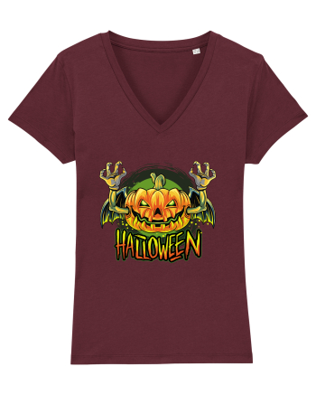 Pumpkin Halloween Bat Burgundy