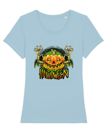 Pumpkin Halloween Bat Sky Blue