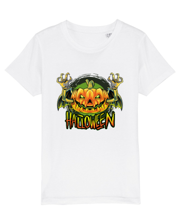 Pumpkin Halloween Bat White